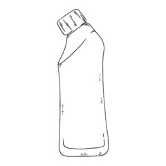 Detergent bottle hand drawn. Vector illustration cleaning products bottles.