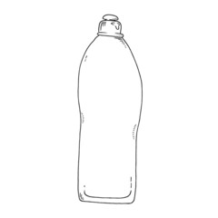 Detergent bottle. Plastic container for household chemical. Vector illustration.