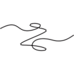 Looped and wavy yarn or rope as border of frame in marine illustration