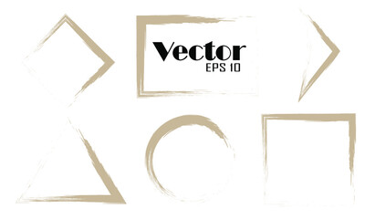 Vector trendy frame set. Paint stroke frame in grunge style