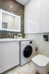 Luxury bathroom interior design and ceramic tile wall