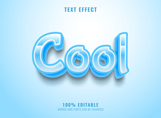 3d blue cool winter text effect