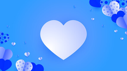 Lovely White blue Papercut style design background