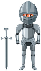 Medieval knight in armor costume isolated