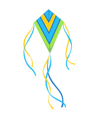 Flying air kite.  wind toy for active pastime and entertainment. Outdoor summer activity cartoon object