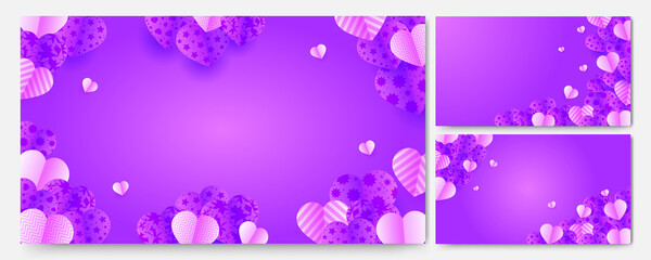 Obraz na płótnie Canvas Valentine's day purple Papercut style design background