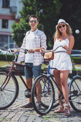 Couple with bicycles