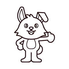 Rabbit Good Thumbs Up Coloring Pages