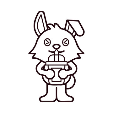 Rabbit Drink Bubble Tea Coloring Pages