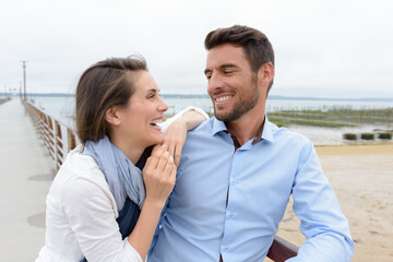 couple in love posing outdoors