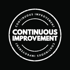 Continuous Improvement text stamp, business concept background