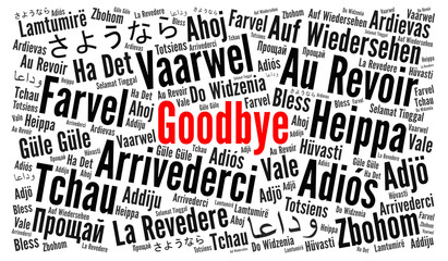 Goodbye in different languages word cloud © Ricochet64