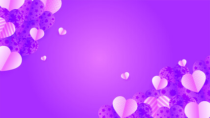 Obraz na płótnie Canvas Valentine's day purple Papercut style design background