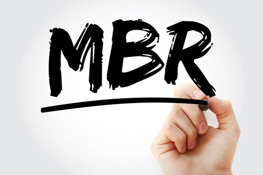 MBR - Master Boot Record acronym with marker, technology concept background