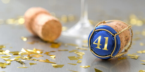 Champagne cap with the Number 41