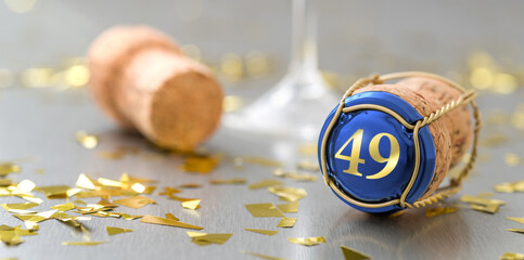 Champagne cap with the Number 49