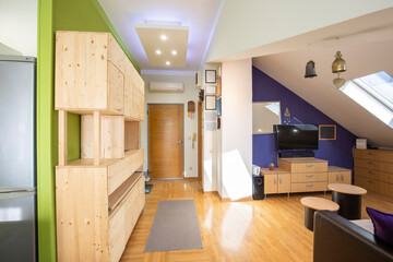 Interior of a open plan loft apartment