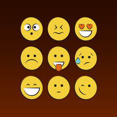 Set of smile icons. emoji. emoticons	