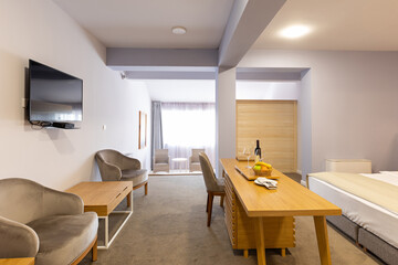 Interior of a modern hotel living room