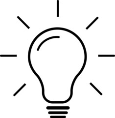 einfacher Linien Vektor, leuchtende Gl&uuml;hbirne 