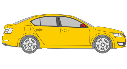 Fototapeta na wymiar Yellow sedan vector illustration
