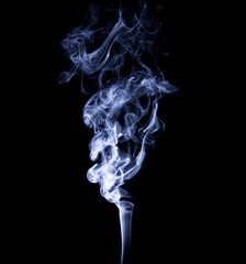 Clouds of smoke on a black background. Realistic isolated smoke