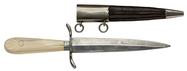 historical edged weapon cutlass on white background