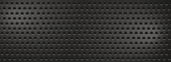 abstract dark background of leaky plastic or metal. Black abstract dimension background realistic style. Perforated sheet metal.