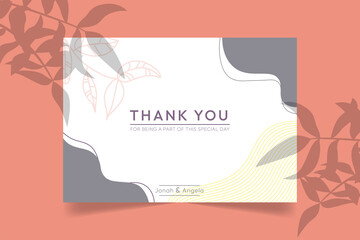 Wedding Thank You Card Template Vector Design