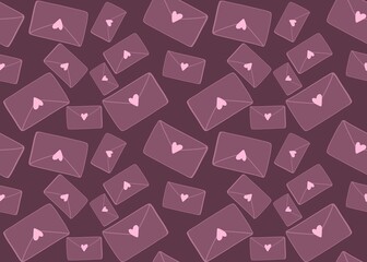 Valentines love letters seamless pattern for fabrics and textiles and packaging and gifts and kids and wrapping paper