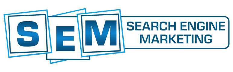 SEM - Search Engine Marketing Blue White Squares Bar 
