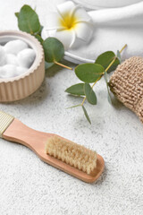 Brush for foot massage on light table