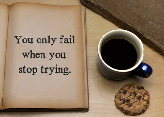 You only fail when you stop trying.