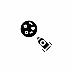 Rocket Travels To The Moon icon in vector. Logotype