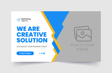 We are creative solution, Digital marketing agency creative and corporate business social youtube thumbnail template
