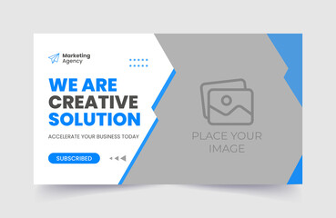 We are creative solution, Digital marketing agency creative and corporate business social youtube thumbnail template
