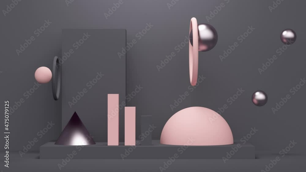 Poster black abstract background with cone. abstract loop animation