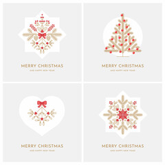 Christmas greeting cards set.