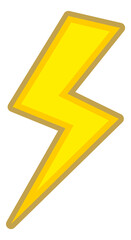 Lightning bolt icon. Cartoon yellow flash symbol