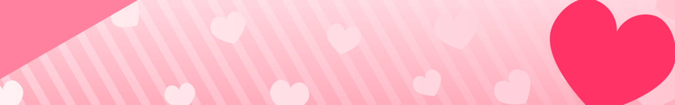 バレンタインデーのセールバナー、ピンクのハート　文字なし　320x50