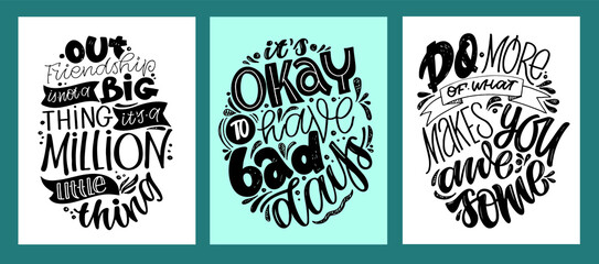 Motivation hand drawn lettering poster about life. Lettering art for poster, banner, t-shirt design.