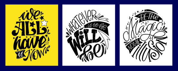 Fototapeta premium Motivation hand drawn lettering poster about life. Lettering art for poster, banner, t-shirt design.