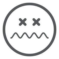 Crossed eyes emoji. Dead face. Death symbol