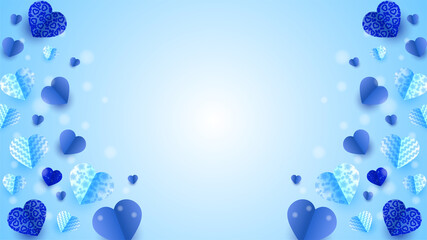 Lovely blue Papercut style design background