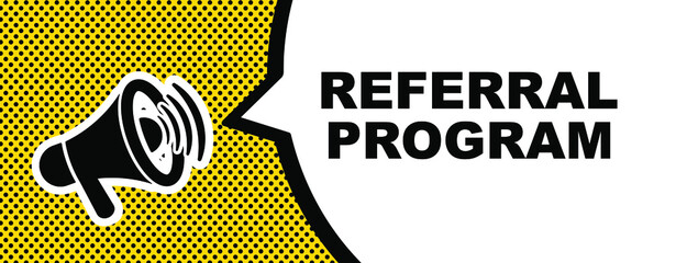 referral program sign on white background