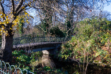 River in Lloyd Park next to William Morris Gallery, Walthamstow, London, England, UK