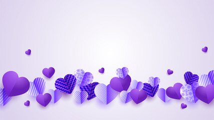 Valentine's day purple Papercut style design background