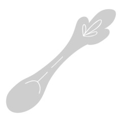 Gray spoon hand drawn simple doodle illustration