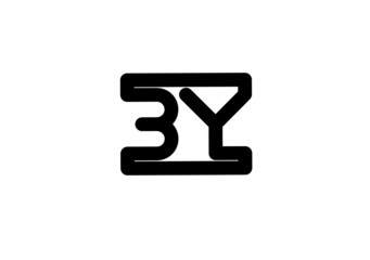 by yb b y initial letter logo