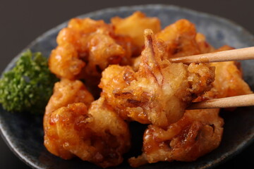 ヤリイカの唐揚げ　(四川風)